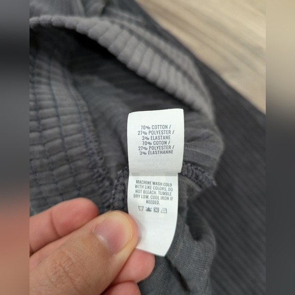 Aerie Ribbed Flare Wide Leg Soft Velvet Pants Dark Charcoal Gray XS Regular - Picture 6 of 7